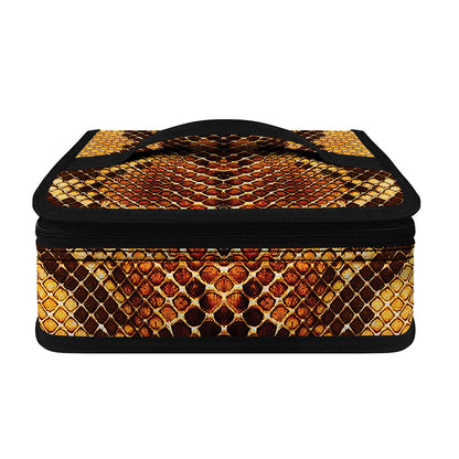 Yellow And Brown Snakeskin Print Small Lunch Bag