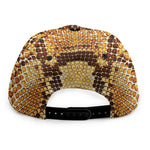 Yellow And Brown Snakeskin Print Snapback Cap
