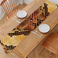 Yellow And Brown Snakeskin Print Table Runner
