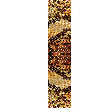 Yellow And Brown Snakeskin Print Table Runner