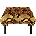 Yellow And Brown Snakeskin Print Tablecloth