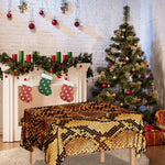 Yellow And Brown Snakeskin Print Tablecloth