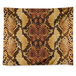Yellow And Brown Snakeskin Print Tapestry