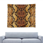 Yellow And Brown Snakeskin Print Tapestry