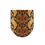 Yellow And Brown Snakeskin Print Toilet Lid Cover