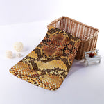 Yellow And Brown Snakeskin Print Towel