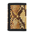 Yellow And Brown Snakeskin Print Trifold Wallet