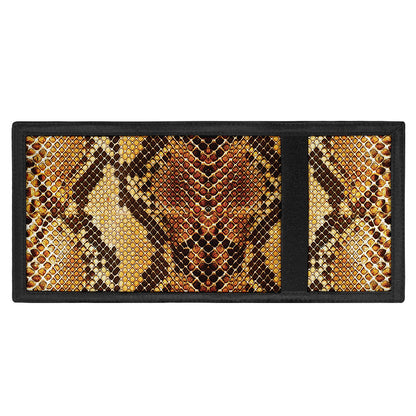 Yellow And Brown Snakeskin Print Trifold Wallet