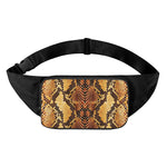 Yellow And Brown Snakeskin Print Waist Bag