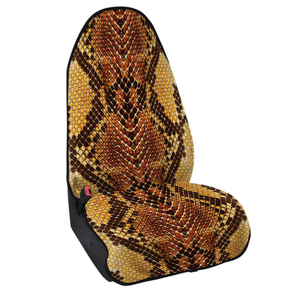 Yellow And Brown Snakeskin Print Waterproof Car Seat Cover