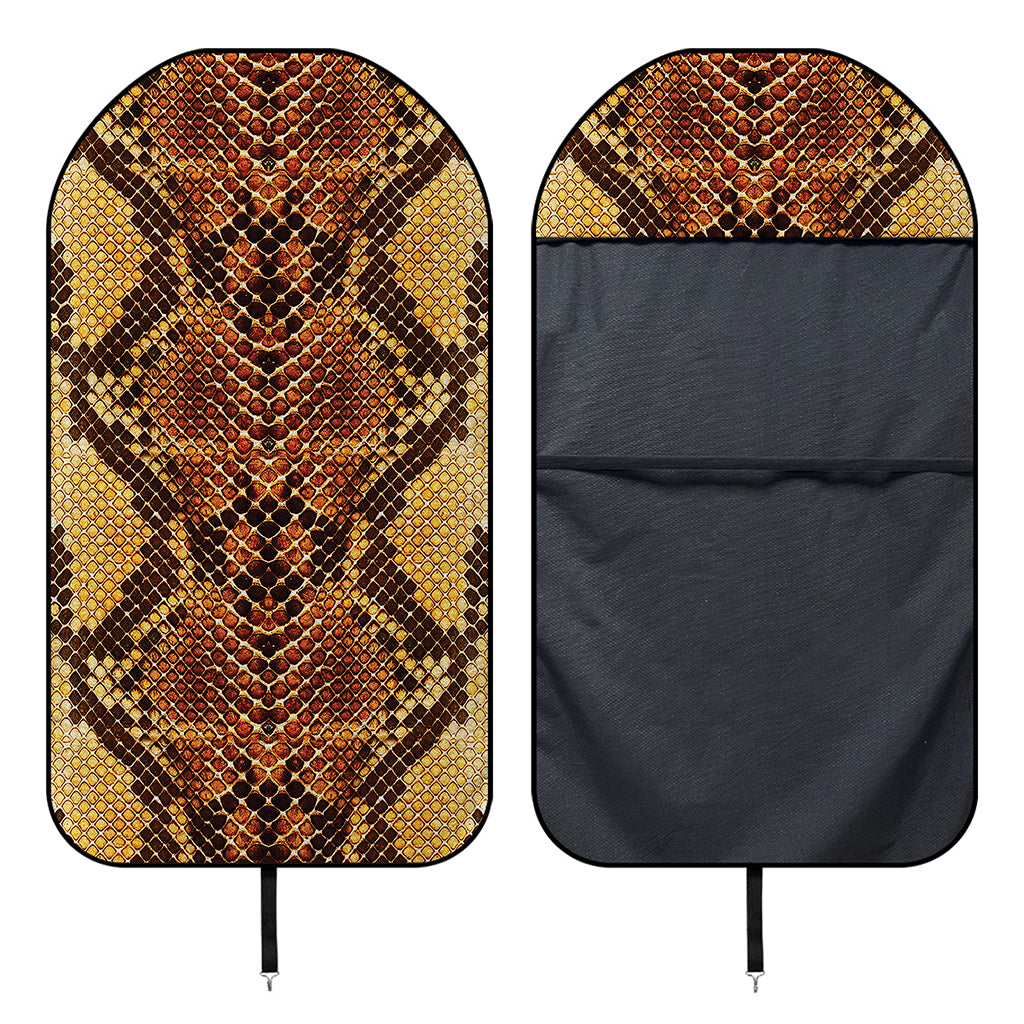 Yellow And Brown Snakeskin Print Waterproof Car Seat Cover