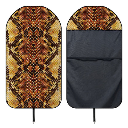 Yellow And Brown Snakeskin Print Waterproof Car Seat Cover