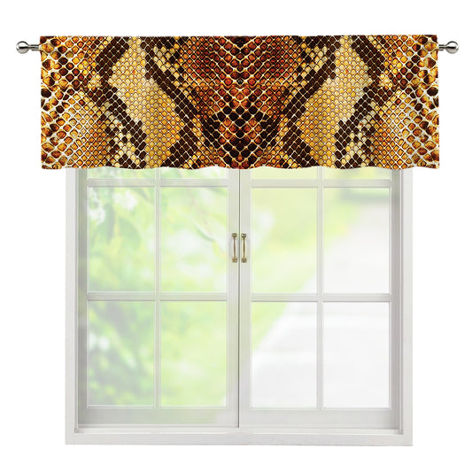 Yellow And Brown Snakeskin Print Window Valance