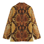 Yellow And Brown Snakeskin Print Women's Blazer
