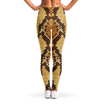 Yellow And Brown Snakeskin Print Women's Leggings