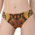 Yellow And Brown Snakeskin Print Women's Panties