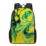 Yellow And Green Acid Melt Print 17 Inch Backpack