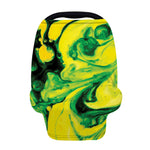 Yellow And Green Acid Melt Print Baby Seat Cover