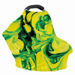 Yellow And Green Acid Melt Print Baby Seat Cover