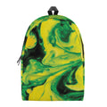 Yellow And Green Acid Melt Print School Backpack