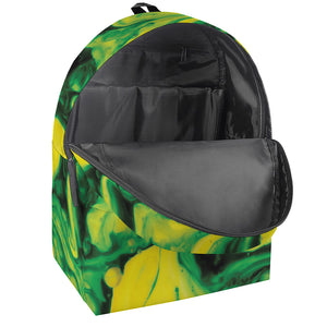 Yellow And Green Acid Melt Print Backpack