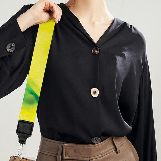 Yellow And Green Acid Melt Print Bag Strap