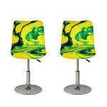 Yellow And Green Acid Melt Print Bar Stool Covers