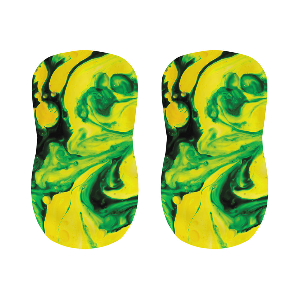 Yellow And Green Acid Melt Print Bar Stool Covers