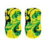 Yellow And Green Acid Melt Print Bar Stool Covers