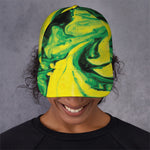 Yellow And Green Acid Melt Print Baseball Cap