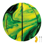 Yellow And Green Acid Melt Print Basketball