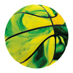 Yellow And Green Acid Melt Print Basketball