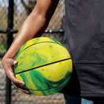 Yellow And Green Acid Melt Print Basketball