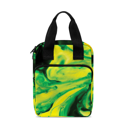 Yellow And Green Acid Melt Print Bible Tote Bag