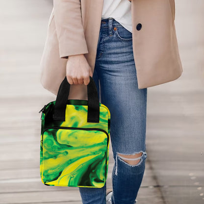 Yellow And Green Acid Melt Print Bible Tote Bag