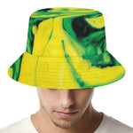 Yellow And Green Acid Melt Print Bucket Hat