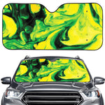 Yellow And Green Acid Melt Print Car Windshield Sun Shade