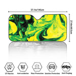 Yellow And Green Acid Melt Print Car Windshield Sun Shade