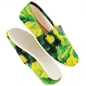 Yellow And Green Acid Melt Print Casual Shoes