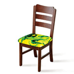 Yellow And Green Acid Melt Print Chair Cushion Cover