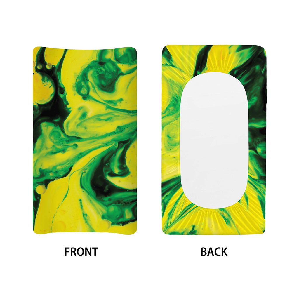 Yellow And Green Acid Melt Print Changing Pad Cover