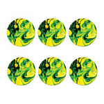Yellow And Green Acid Melt Print Coaster Set