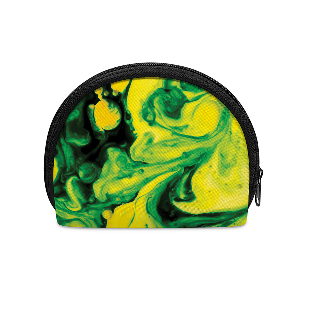 Yellow And Green Acid Melt Print Coin Purse