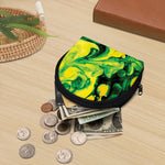 Yellow And Green Acid Melt Print Coin Purse