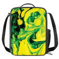Yellow And Green Acid Melt Print Crossbody Lunch Bag