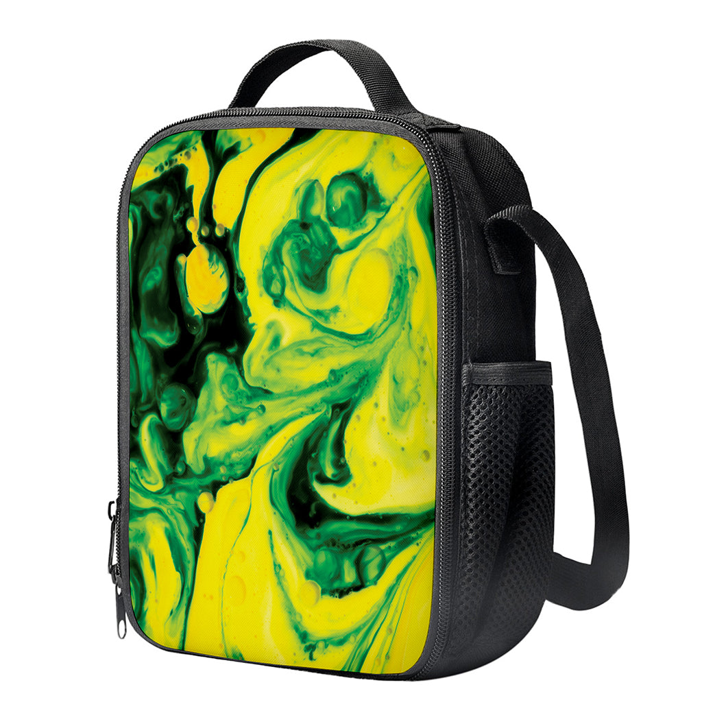 Yellow And Green Acid Melt Print Crossbody Lunch Bag