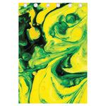 Yellow And Green Acid Melt Print Curtain