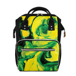 Yellow And Green Acid Melt Print Diaper Bag