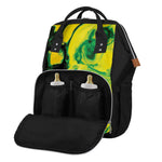 Yellow And Green Acid Melt Print Diaper Bag