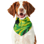 Yellow And Green Acid Melt Print Dog Bandana